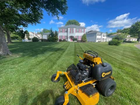 Freshly mowed residential lawn in Downingtown, PA